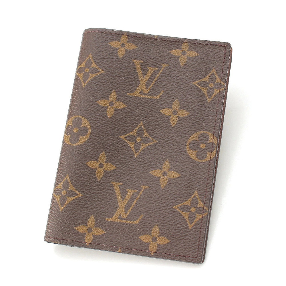 Louis Vuitton Monogram Couverture Passport Leather Case Brown Beige Cream